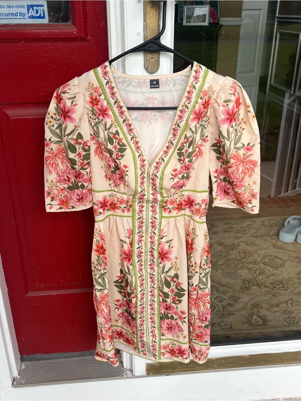 Floral Print V-Neck Mini Dress